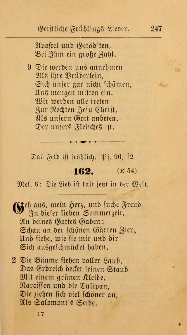 Unparteiische Liedersammlung: zum Gebrauch beim Oeffentlichen Gottesdienst und zur häuslichen Erbauung. (Revidirt und vermehrt) page 257