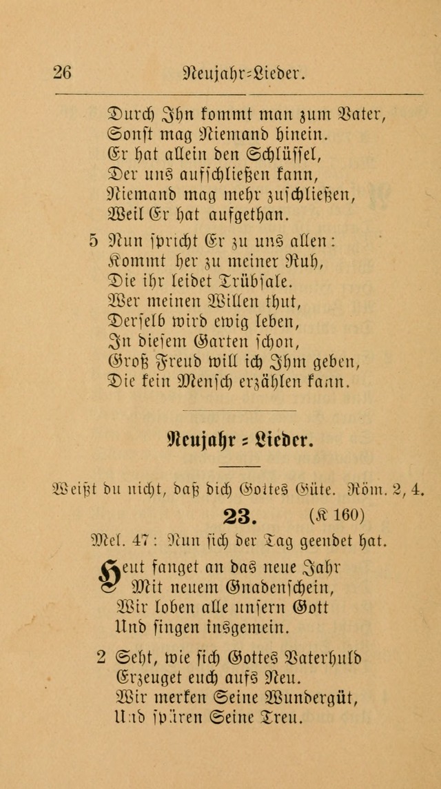 Unparteiische Liedersammlung: zum Gebrauch beim Oeffentlichen Gottesdienst und zur häuslichen Erbauung. (Revidirt und vermehrt) page 26