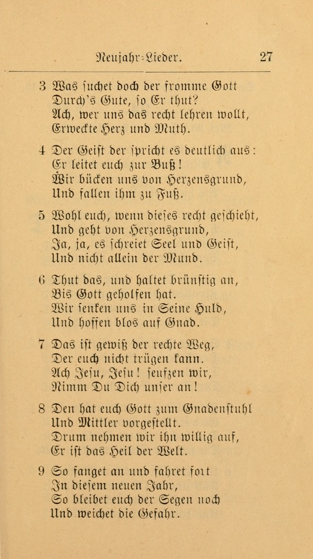 Unparteiische Liedersammlung: zum Gebrauch beim Oeffentlichen Gottesdienst und zur häuslichen Erbauung. (Revidirt und vermehrt) page 27