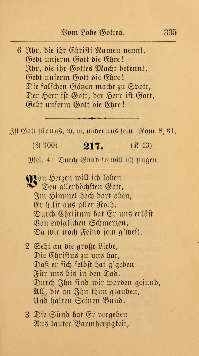 Unparteiische Liedersammlung: zum Gebrauch beim Oeffentlichen Gottesdienst und zur häuslichen Erbauung. (Revidirt und vermehrt) page 347