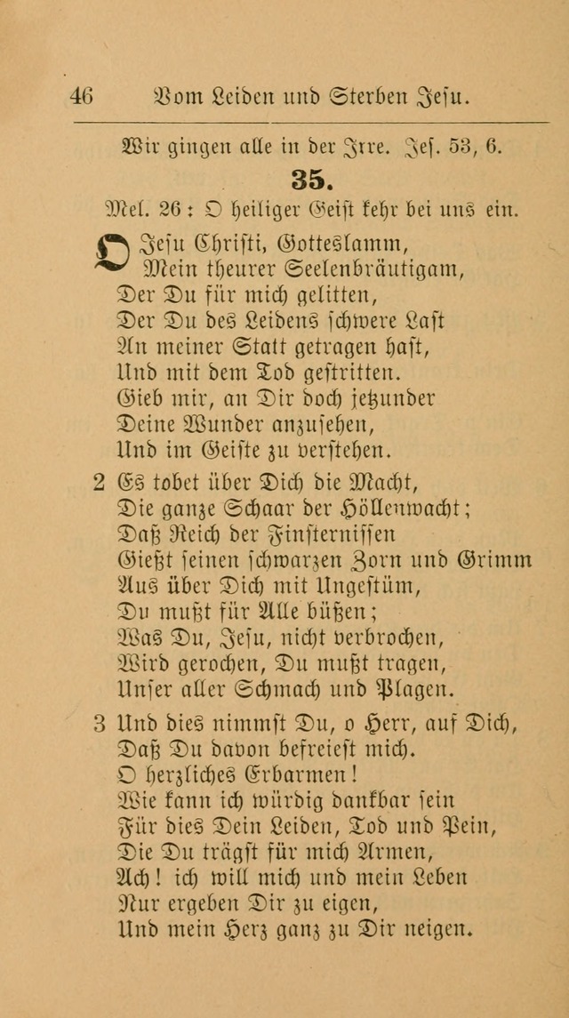 Unparteiische Liedersammlung: zum Gebrauch beim Oeffentlichen Gottesdienst und zur häuslichen Erbauung. (Revidirt und vermehrt) page 46