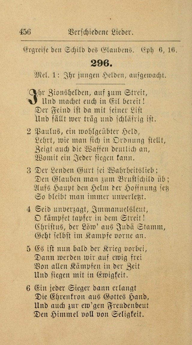 Unparteiische Liedersammlung: zum Gebrauch beim Oeffentlichen Gottesdienst und zur häuslichen Erbauung. (Revidirt und vermehrt) page 468