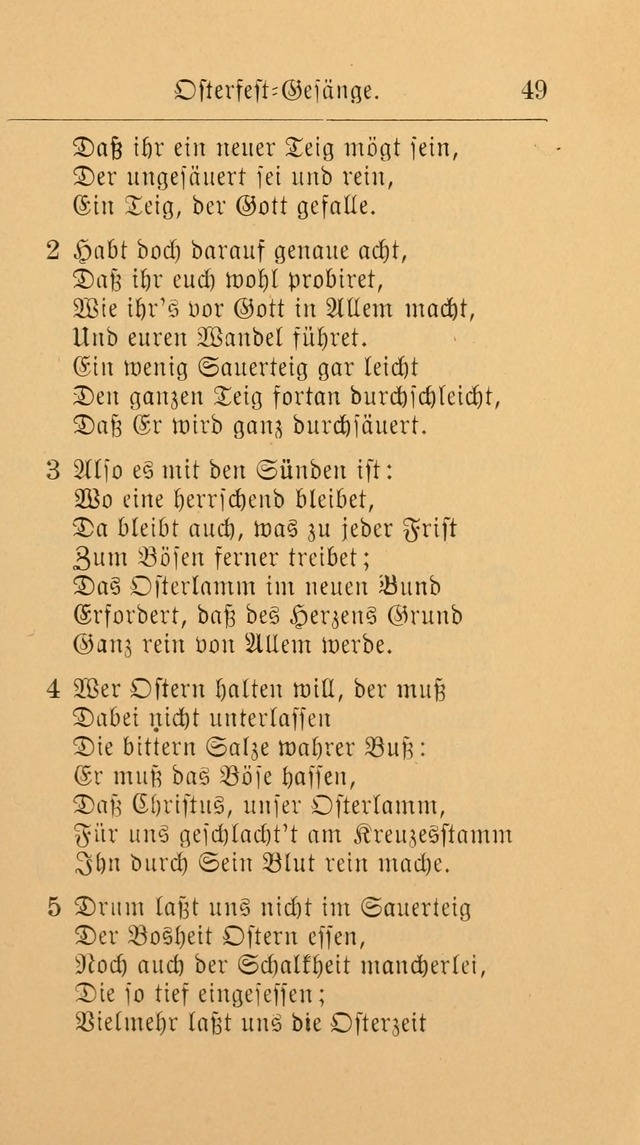 Unparteiische Liedersammlung: zum Gebrauch beim Oeffentlichen Gottesdienst und zur häuslichen Erbauung. (Revidirt und vermehrt) page 49