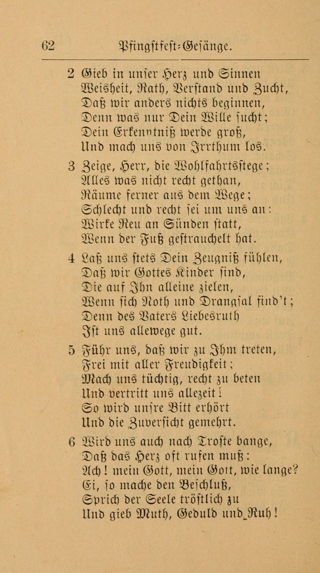 Unparteiische Liedersammlung: zum Gebrauch beim Oeffentlichen Gottesdienst und zur häuslichen Erbauung. (Revidirt und vermehrt) page 62