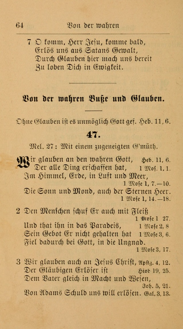 Unparteiische Liedersammlung: zum Gebrauch beim Oeffentlichen Gottesdienst und zur häuslichen Erbauung. (Revidirt und vermehrt) page 64