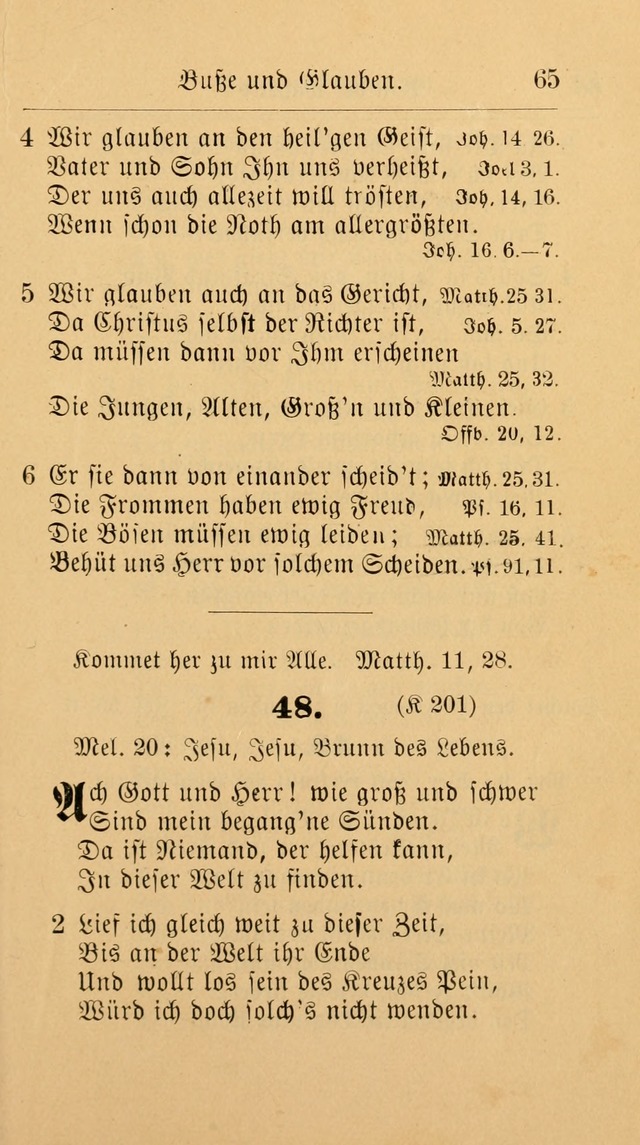 Unparteiische Liedersammlung: zum Gebrauch beim Oeffentlichen Gottesdienst und zur häuslichen Erbauung. (Revidirt und vermehrt) page 65