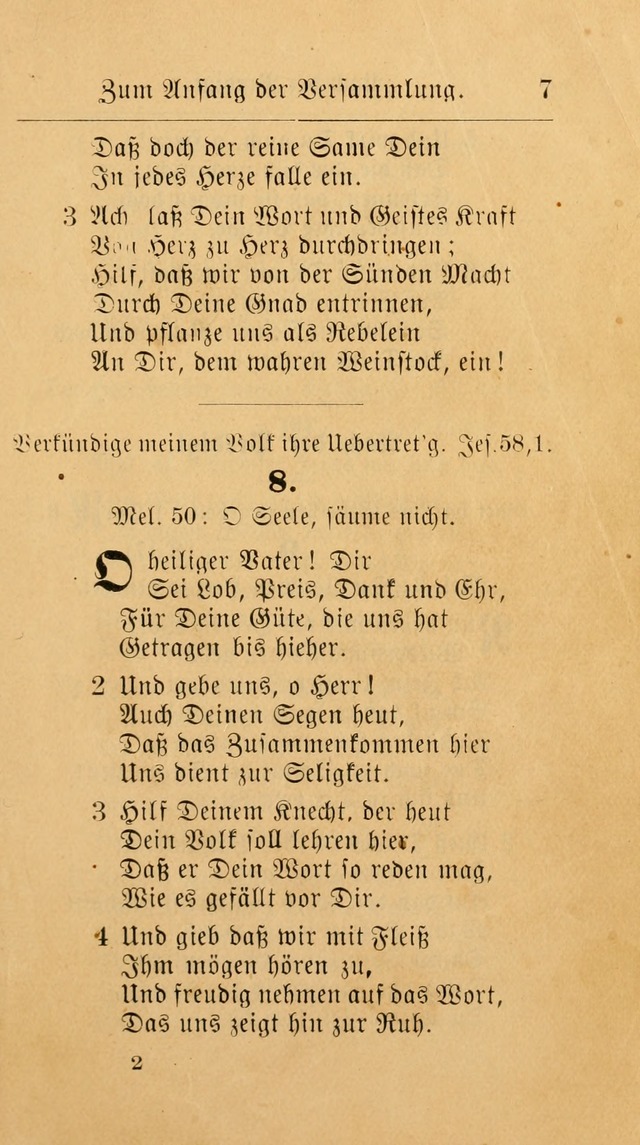 Unparteiische Liedersammlung: zum Gebrauch beim Oeffentlichen Gottesdienst und zur häuslichen Erbauung. (Revidirt und vermehrt) page 7