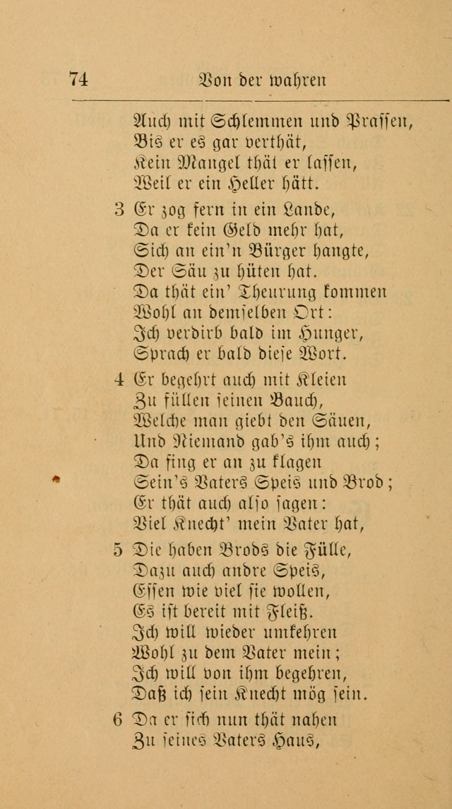 Unparteiische Liedersammlung: zum Gebrauch beim Oeffentlichen Gottesdienst und zur häuslichen Erbauung. (Revidirt und vermehrt) page 74