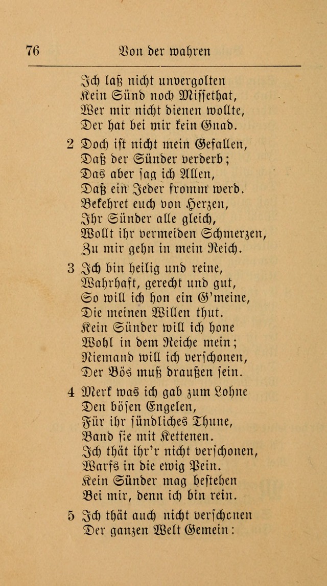 Unparteiische Liedersammlung: zum Gebrauch beim Oeffentlichen Gottesdienst und zur häuslichen Erbauung. (Revidirt und vermehrt) page 76