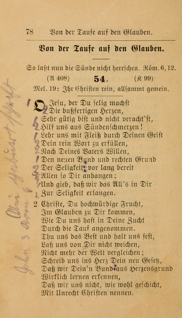 Unparteiische Liedersammlung: zum Gebrauch beim Oeffentlichen Gottesdienst und zur häuslichen Erbauung. (Revidirt und vermehrt) page 78