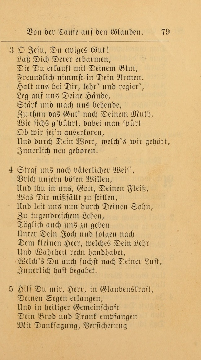 Unparteiische Liedersammlung: zum Gebrauch beim Oeffentlichen Gottesdienst und zur häuslichen Erbauung. (Revidirt und vermehrt) page 79