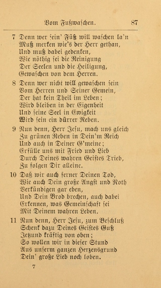 Unparteiische Liedersammlung: zum Gebrauch beim Oeffentlichen Gottesdienst und zur häuslichen Erbauung. (Revidirt und vermehrt) page 87