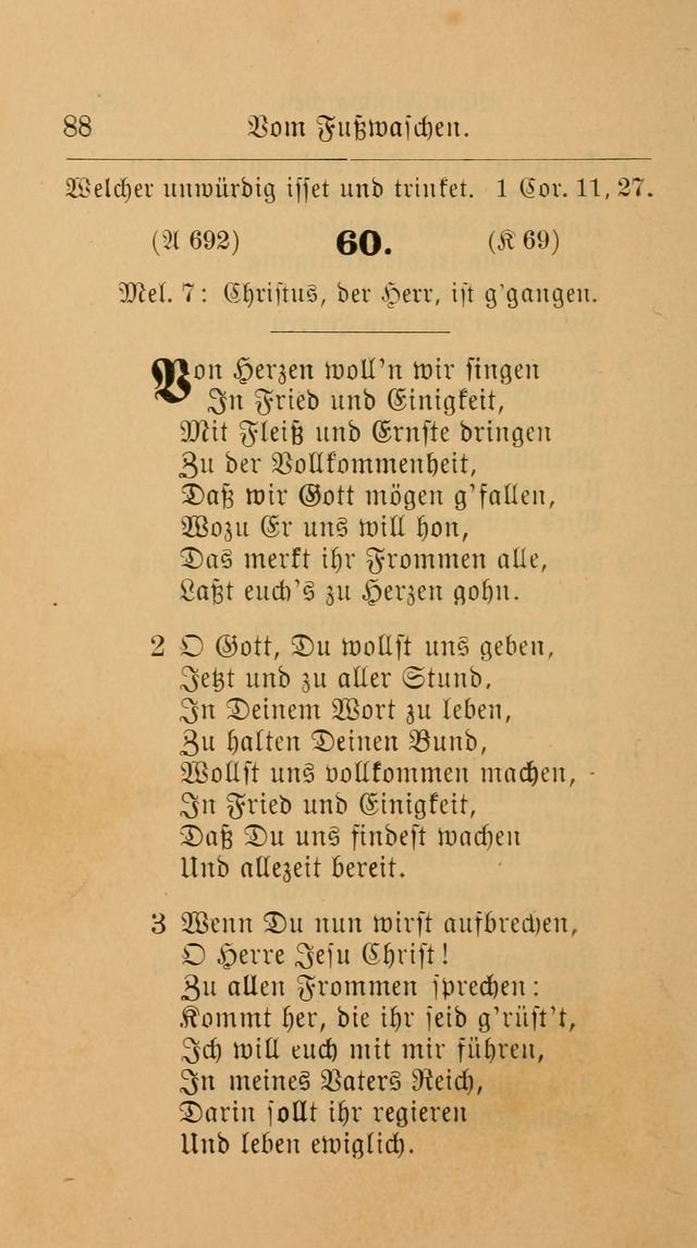 Unparteiische Liedersammlung: zum Gebrauch beim Oeffentlichen Gottesdienst und zur häuslichen Erbauung. (Revidirt und vermehrt) page 88