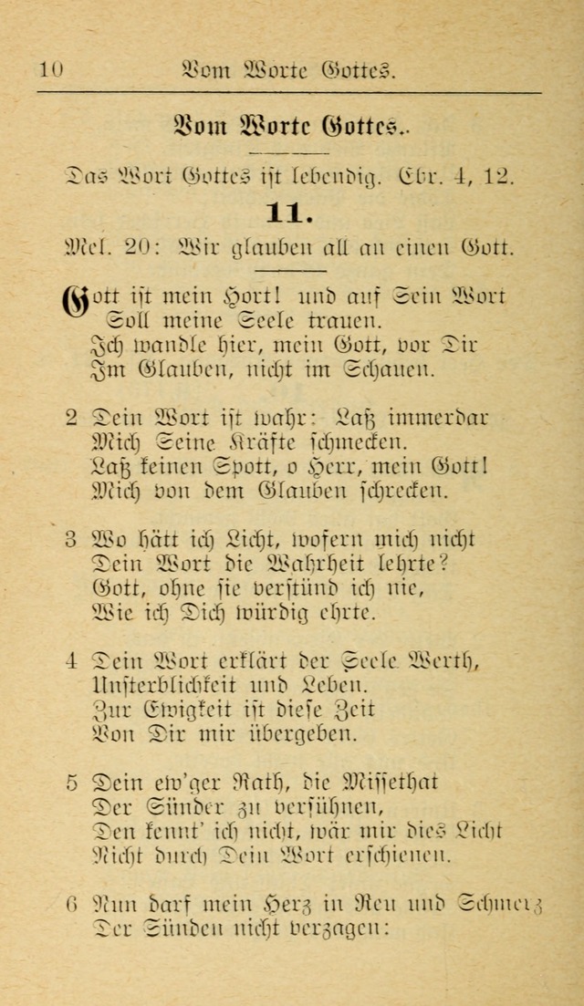 Unparteiische Liedersammlung zum Gebrauch beim Oeffentliche Gottesdienst und zur Häuslichen Erbauung (Revidirt und vehmehrt) page 10