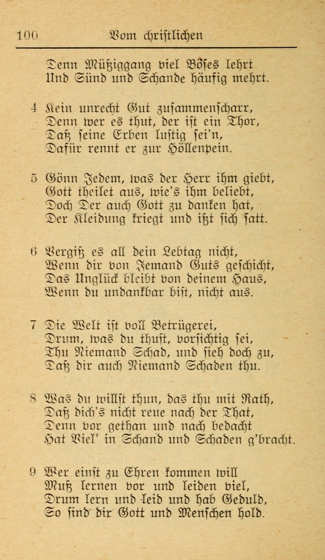 Unparteiische Liedersammlung zum Gebrauch beim Oeffentliche Gottesdienst und zur Häuslichen Erbauung (Revidirt und vehmehrt) page 100