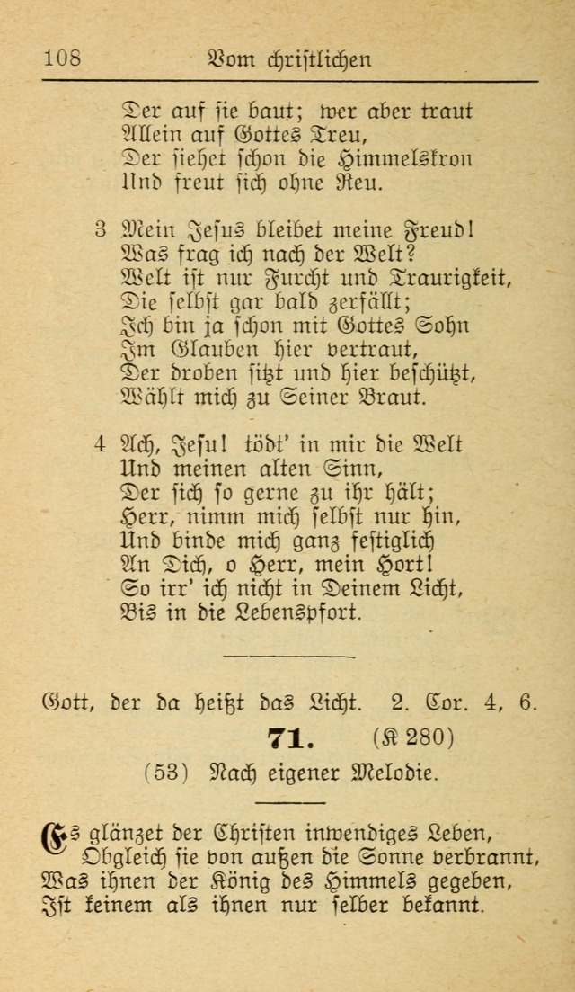 Unparteiische Liedersammlung zum Gebrauch beim Oeffentliche Gottesdienst und zur Häuslichen Erbauung (Revidirt und vehmehrt) page 108