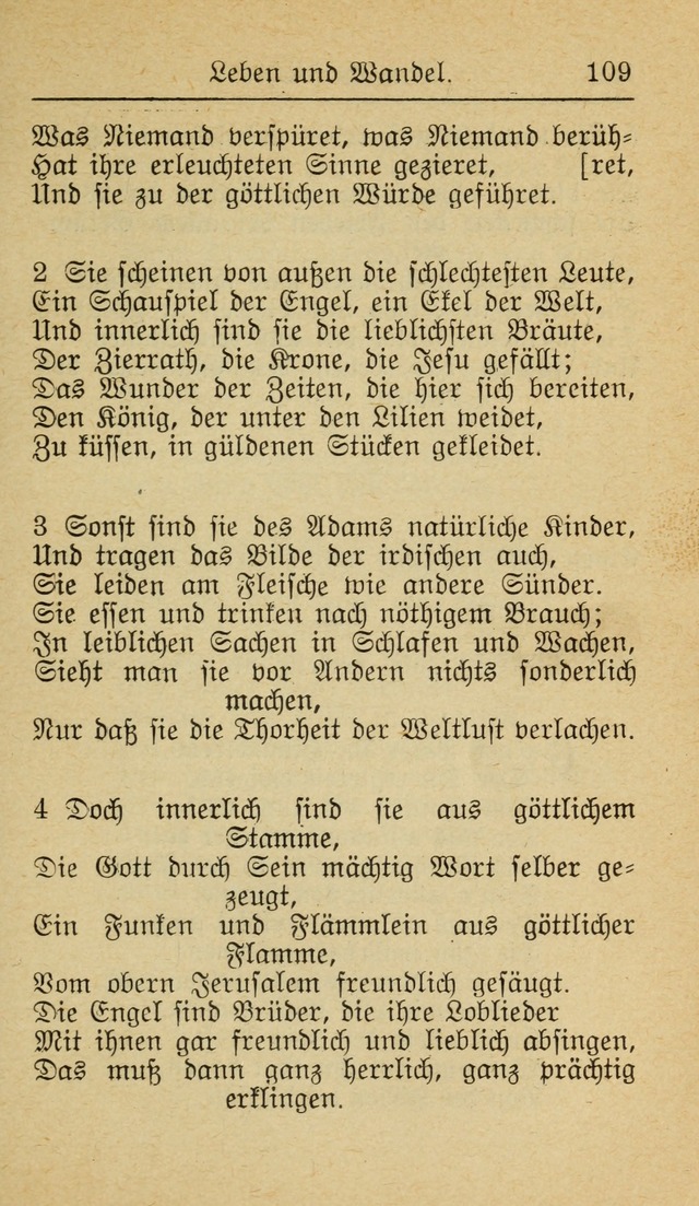 Unparteiische Liedersammlung zum Gebrauch beim Oeffentliche Gottesdienst und zur Häuslichen Erbauung (Revidirt und vehmehrt) page 109