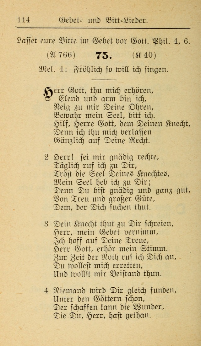 Unparteiische Liedersammlung zum Gebrauch beim Oeffentliche Gottesdienst und zur Häuslichen Erbauung (Revidirt und vehmehrt) page 114