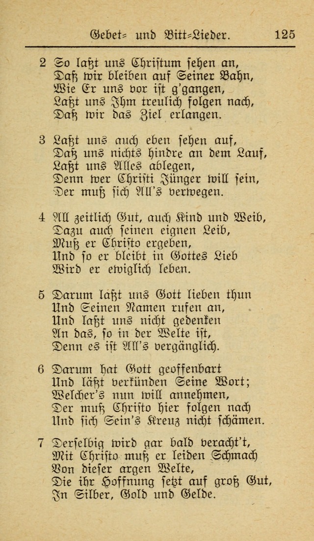 Unparteiische Liedersammlung zum Gebrauch beim Oeffentliche Gottesdienst und zur Häuslichen Erbauung (Revidirt und vehmehrt) page 125