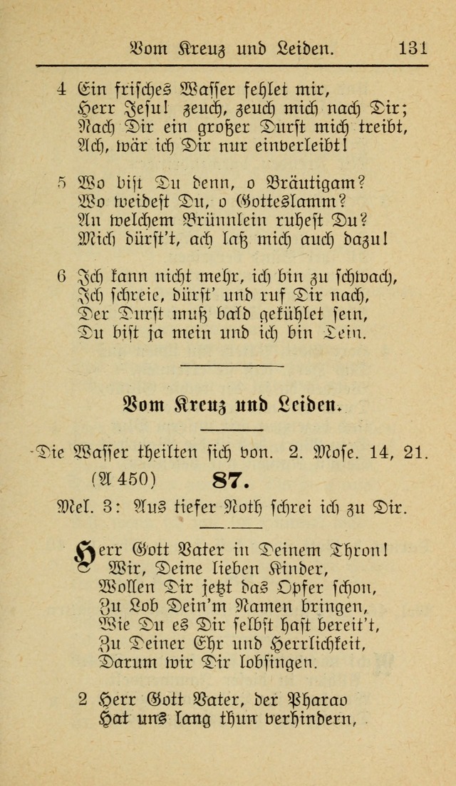 Unparteiische Liedersammlung zum Gebrauch beim Oeffentliche Gottesdienst und zur Häuslichen Erbauung (Revidirt und vehmehrt) page 131