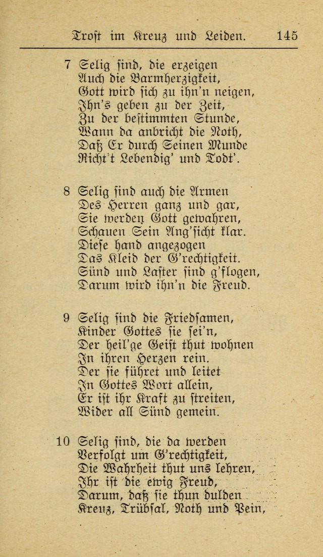 Unparteiische Liedersammlung zum Gebrauch beim Oeffentliche Gottesdienst und zur Häuslichen Erbauung (Revidirt und vehmehrt) page 145