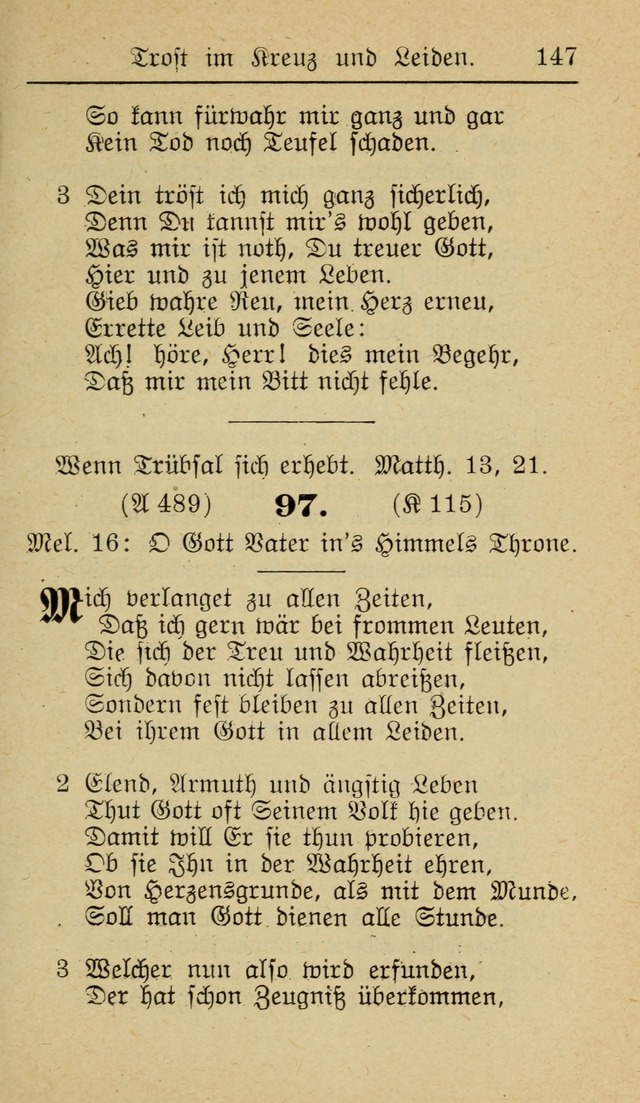 Unparteiische Liedersammlung zum Gebrauch beim Oeffentliche Gottesdienst und zur Häuslichen Erbauung (Revidirt und vehmehrt) page 147