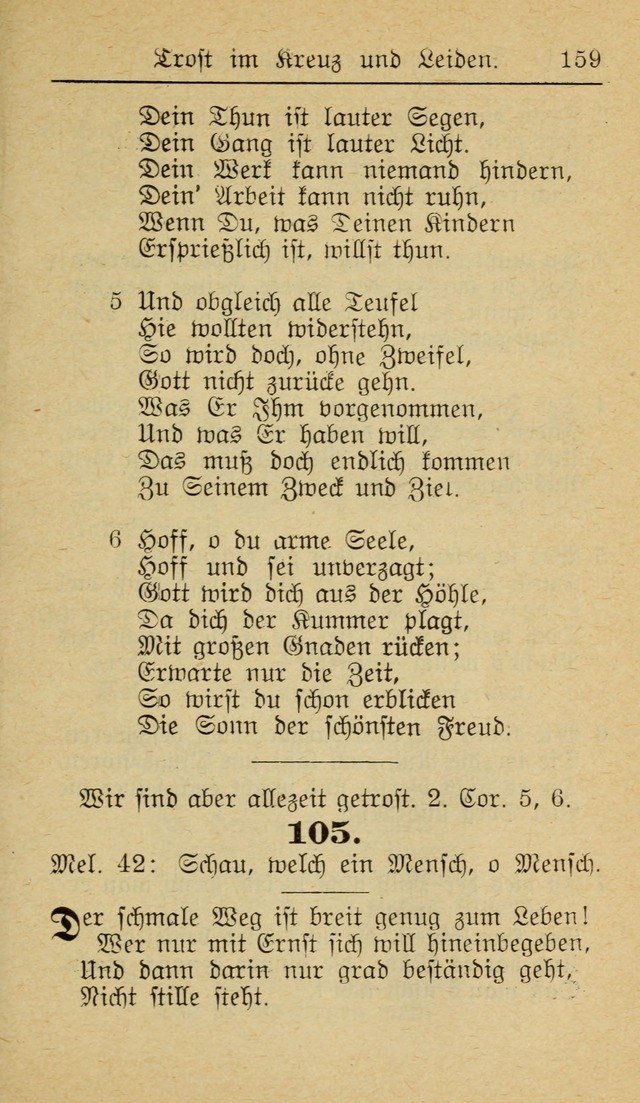 Unparteiische Liedersammlung zum Gebrauch beim Oeffentliche Gottesdienst und zur Häuslichen Erbauung (Revidirt und vehmehrt) page 159