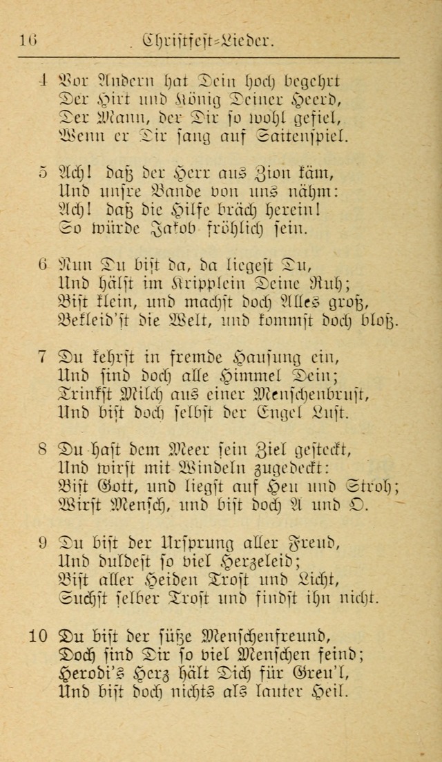 Unparteiische Liedersammlung zum Gebrauch beim Oeffentliche Gottesdienst und zur Häuslichen Erbauung (Revidirt und vehmehrt) page 16