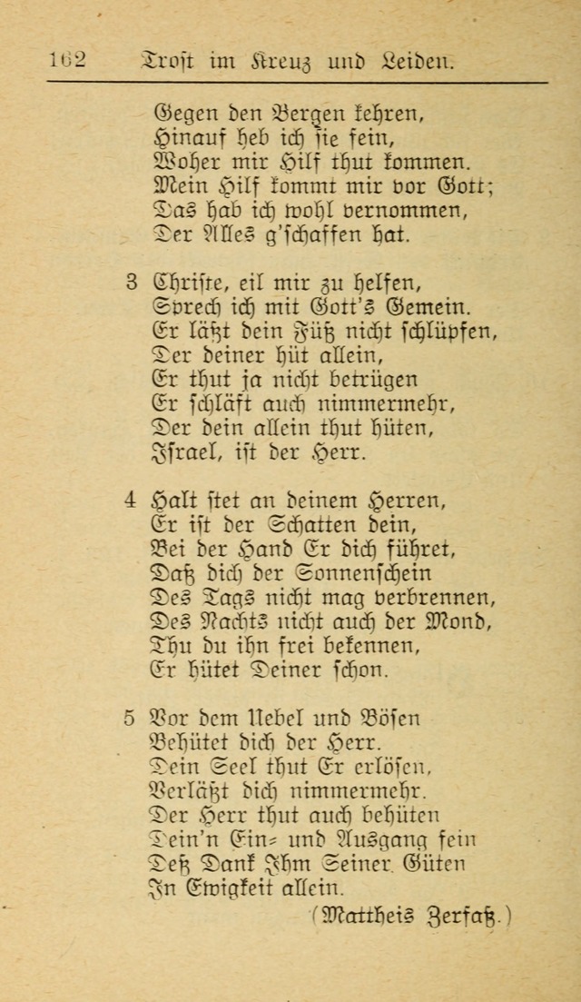 Unparteiische Liedersammlung zum Gebrauch beim Oeffentliche Gottesdienst und zur Häuslichen Erbauung (Revidirt und vehmehrt) page 162