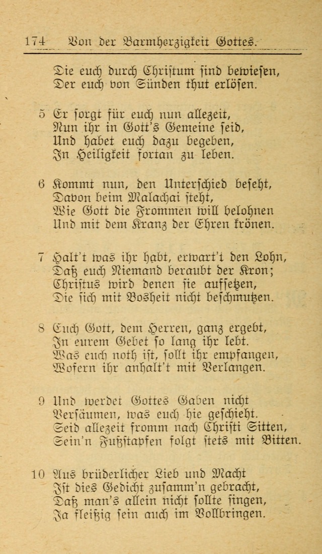 Unparteiische Liedersammlung zum Gebrauch beim Oeffentliche Gottesdienst und zur Häuslichen Erbauung (Revidirt und vehmehrt) page 174