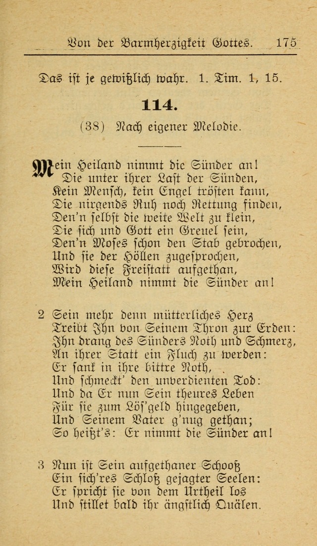 Unparteiische Liedersammlung zum Gebrauch beim Oeffentliche Gottesdienst und zur Häuslichen Erbauung (Revidirt und vehmehrt) page 175