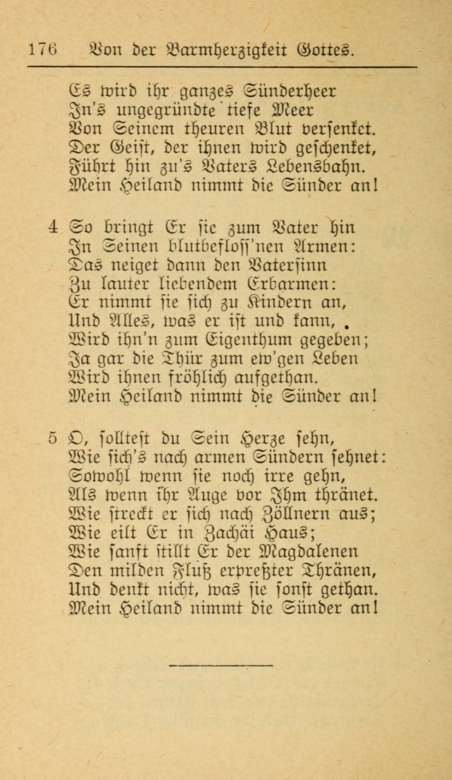 Unparteiische Liedersammlung zum Gebrauch beim Oeffentliche Gottesdienst und zur Häuslichen Erbauung (Revidirt und vehmehrt) page 176