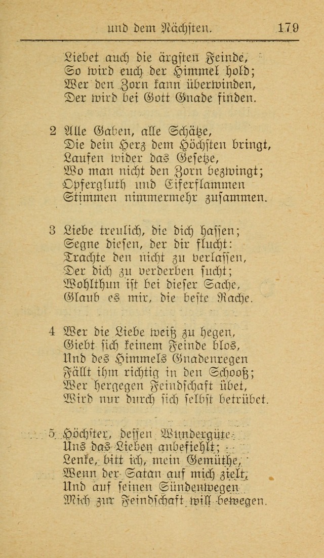 Unparteiische Liedersammlung zum Gebrauch beim Oeffentliche Gottesdienst und zur Häuslichen Erbauung (Revidirt und vehmehrt) page 179