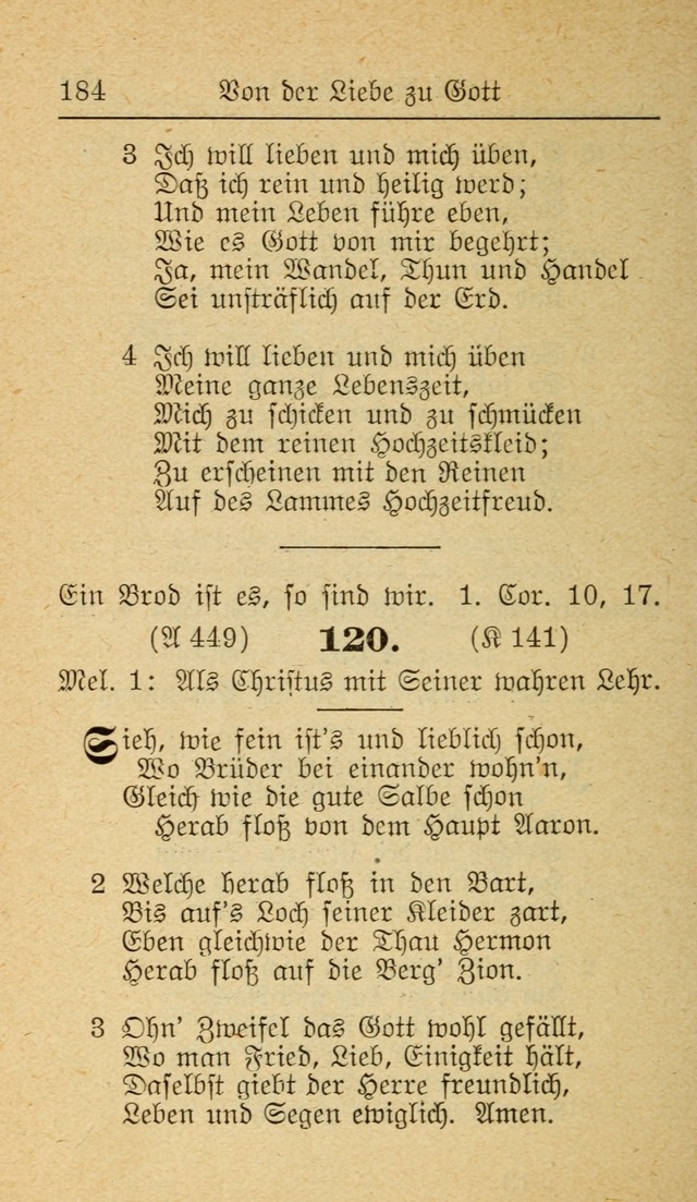 Unparteiische Liedersammlung zum Gebrauch beim Oeffentliche Gottesdienst und zur Häuslichen Erbauung (Revidirt und vehmehrt) page 184