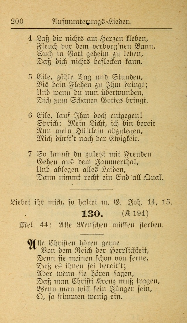 Unparteiische Liedersammlung zum Gebrauch beim Oeffentliche Gottesdienst und zur Häuslichen Erbauung (Revidirt und vehmehrt) page 200