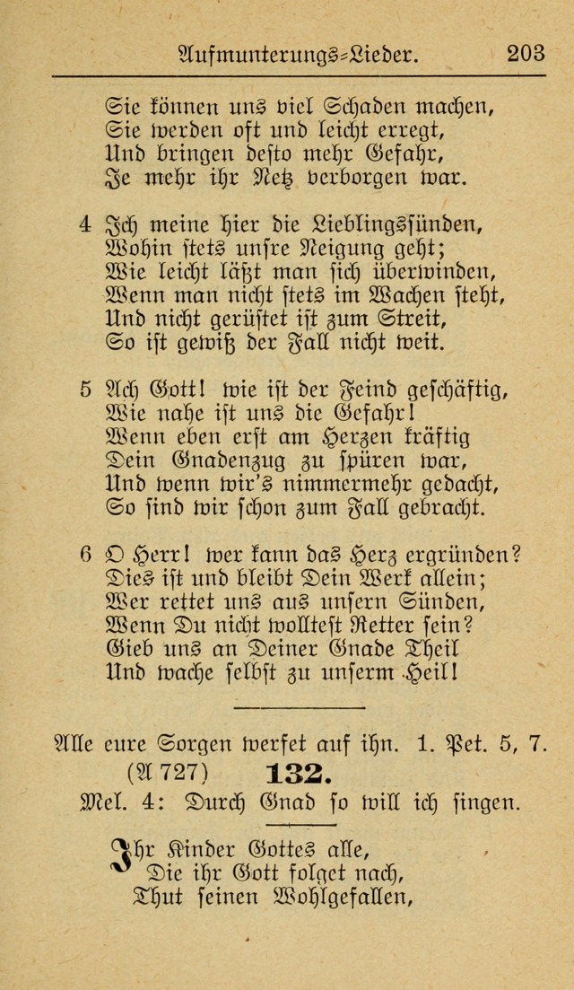 Unparteiische Liedersammlung zum Gebrauch beim Oeffentliche Gottesdienst und zur Häuslichen Erbauung (Revidirt und vehmehrt) page 203