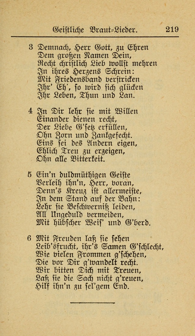 Unparteiische Liedersammlung zum Gebrauch beim Oeffentliche Gottesdienst und zur Häuslichen Erbauung (Revidirt und vehmehrt) page 219