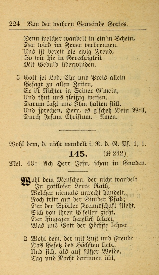 Unparteiische Liedersammlung zum Gebrauch beim Oeffentliche Gottesdienst und zur Häuslichen Erbauung (Revidirt und vehmehrt) page 224