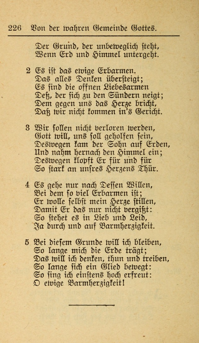 Unparteiische Liedersammlung zum Gebrauch beim Oeffentliche Gottesdienst und zur Häuslichen Erbauung (Revidirt und vehmehrt) page 226