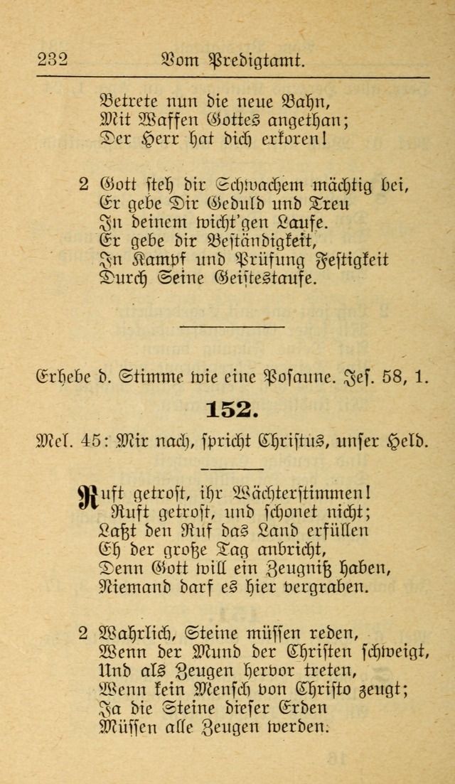 Unparteiische Liedersammlung zum Gebrauch beim Oeffentliche Gottesdienst und zur Häuslichen Erbauung (Revidirt und vehmehrt) page 232