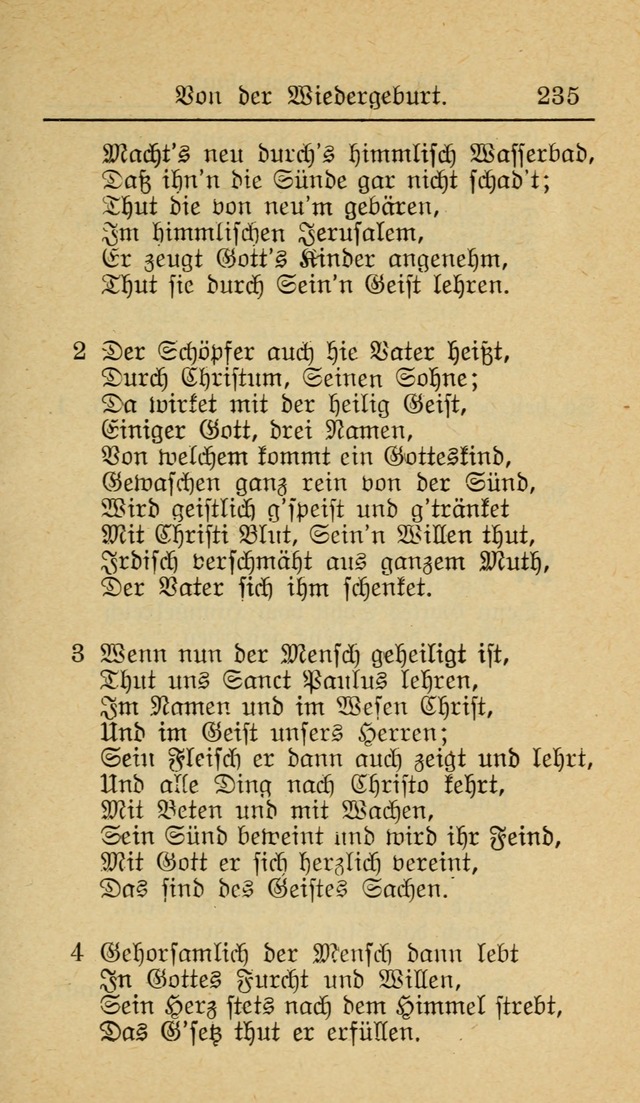 Unparteiische Liedersammlung zum Gebrauch beim Oeffentliche Gottesdienst und zur Häuslichen Erbauung (Revidirt und vehmehrt) page 235