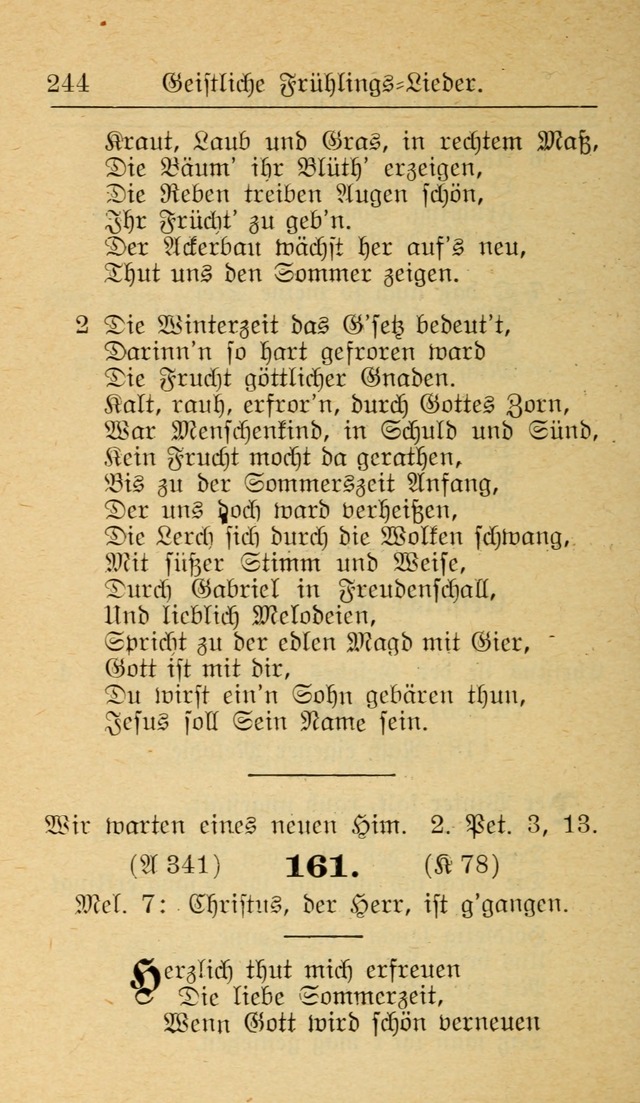 Unparteiische Liedersammlung zum Gebrauch beim Oeffentliche Gottesdienst und zur Häuslichen Erbauung (Revidirt und vehmehrt) page 244