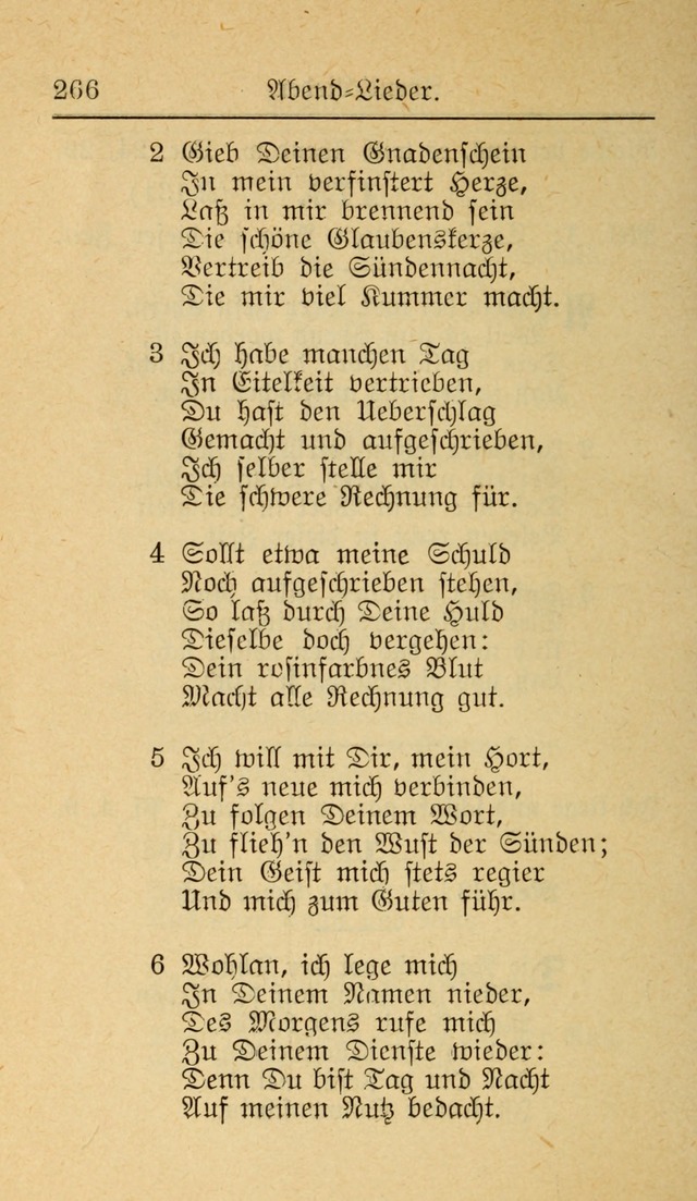 Unparteiische Liedersammlung zum Gebrauch beim Oeffentliche Gottesdienst und zur Häuslichen Erbauung (Revidirt und vehmehrt) page 266