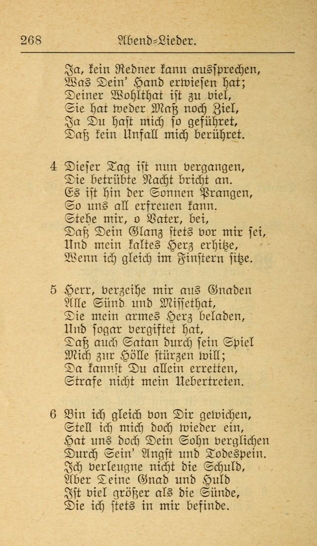 Unparteiische Liedersammlung zum Gebrauch beim Oeffentliche Gottesdienst und zur Häuslichen Erbauung (Revidirt und vehmehrt) page 268