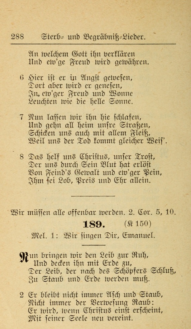 Unparteiische Liedersammlung zum Gebrauch beim Oeffentliche Gottesdienst und zur Häuslichen Erbauung (Revidirt und vehmehrt) page 288