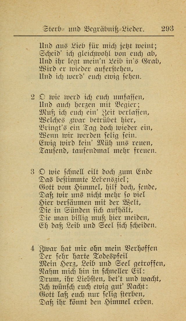 Unparteiische Liedersammlung zum Gebrauch beim Oeffentliche Gottesdienst und zur Häuslichen Erbauung (Revidirt und vehmehrt) page 293