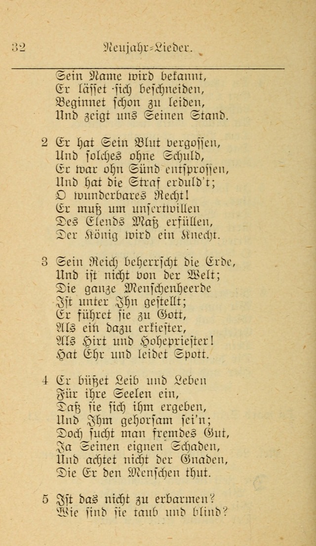 Unparteiische Liedersammlung zum Gebrauch beim Oeffentliche Gottesdienst und zur Häuslichen Erbauung (Revidirt und vehmehrt) page 32