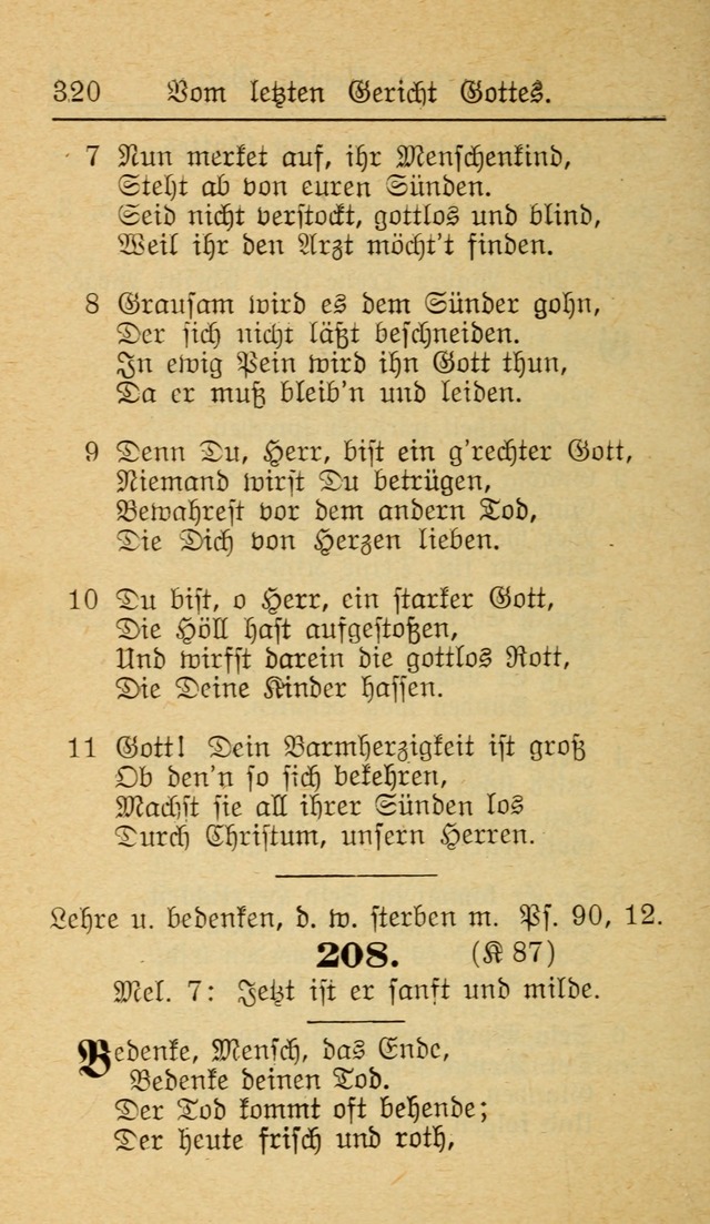 Unparteiische Liedersammlung zum Gebrauch beim Oeffentliche Gottesdienst und zur Häuslichen Erbauung (Revidirt und vehmehrt) page 320