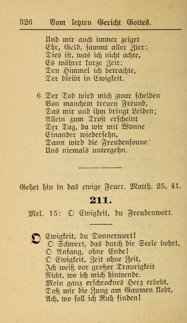 Unparteiische Liedersammlung zum Gebrauch beim Oeffentliche Gottesdienst und zur Häuslichen Erbauung (Revidirt und vehmehrt) page 326