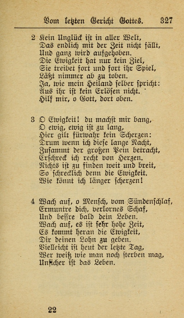 Unparteiische Liedersammlung zum Gebrauch beim Oeffentliche Gottesdienst und zur Häuslichen Erbauung (Revidirt und vehmehrt) page 327